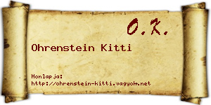 Ohrenstein Kitti névjegykártya